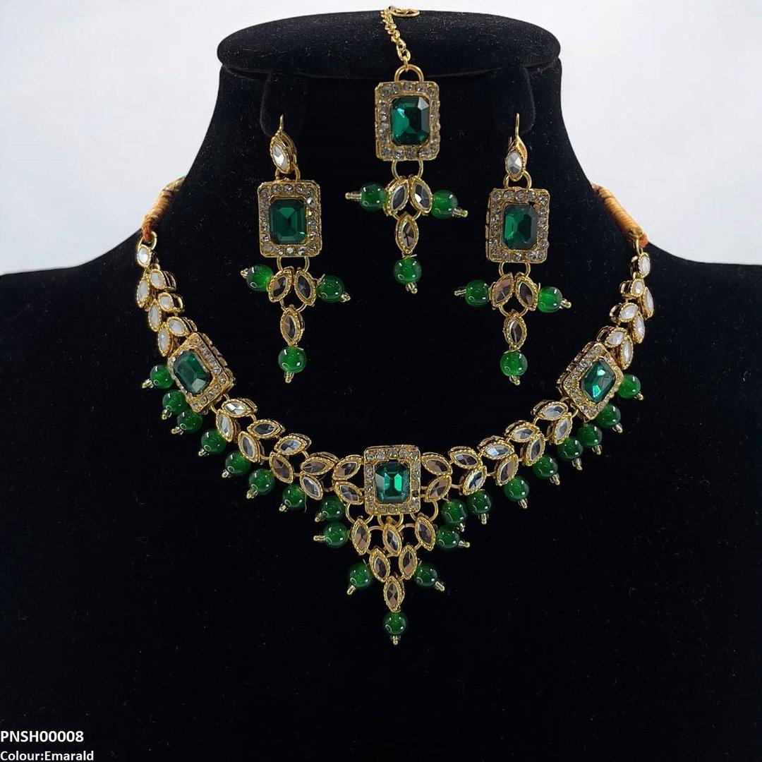 Rectangle/Tear Necklace Set