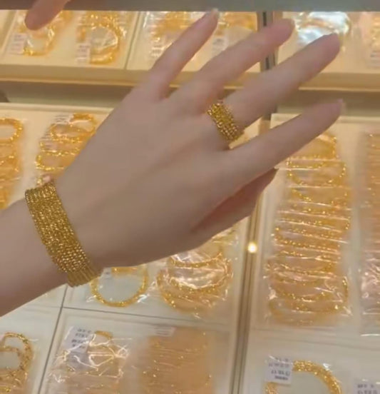 Adjustable Gold ring bracelet